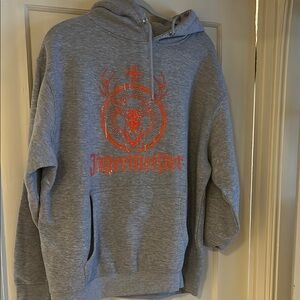Jagermeister Heather Gray Hoodie with Orange Logo